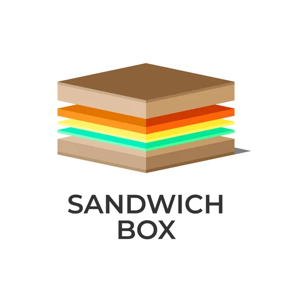 Logotipo da caixa de sanduíche — Vetor de Stock