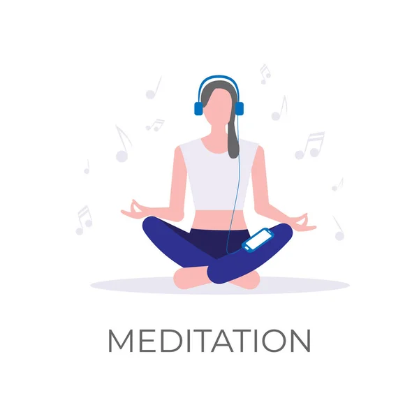 Música para la meditación Vector De Stock