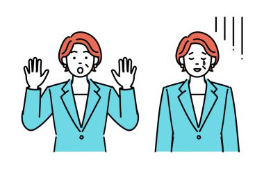 Yetişkin iş kadınlarının basit çizimleri