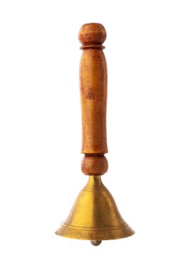 Handbell beyaz arkaplanda izole edildi