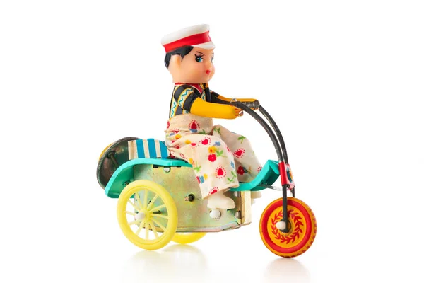 Child Old Vintage Toy Chinese Man Bicycle — Stock Photo, Image