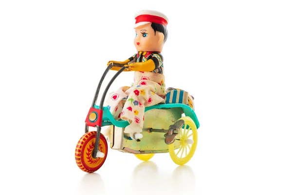 Child Old Vintage Toy Chinese Man Bicycle — Stock Photo, Image