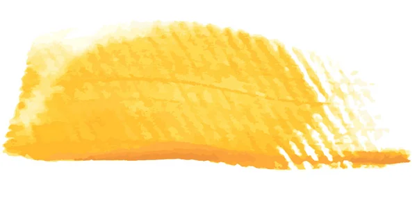 Žluté akrilické tahy štětcem na plátně Špinavý umělecký štětec s nějakou barvou — Stockový vektor