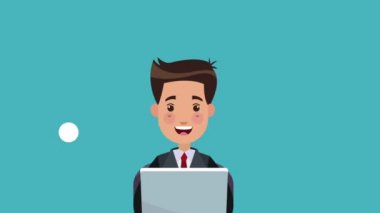 Online iş Hd animasyon ile işadamı