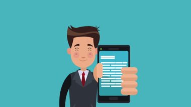 Akıllı telefonlu iş adamı