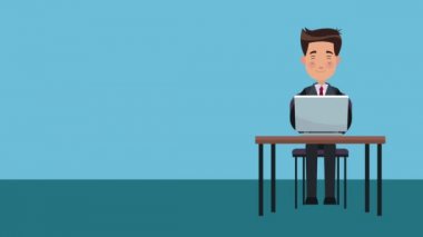 İşadamı fikir üstünde laptop