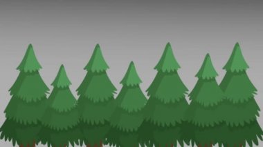 Giden güneş Hd animasyon ile orman