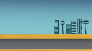 İşadamı ile Hd animasyon City'deki megafonu