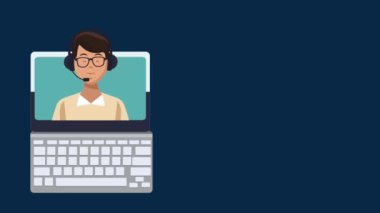Online müşteri hizmetleri--dan laptop Hd animasyon