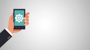 Ayarları Hd animasyon ile Smartphone kullanarak ele