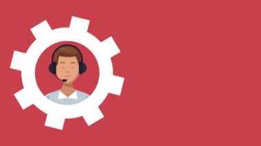 Çağrı Merkezi ve müşteri hizmeti Hd animasyon