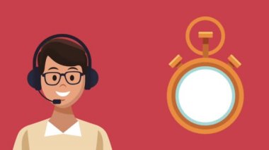 Çağrı Merkezi ve müşteri hizmeti Hd animasyon