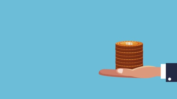 Ruční držení mincí — Stock video