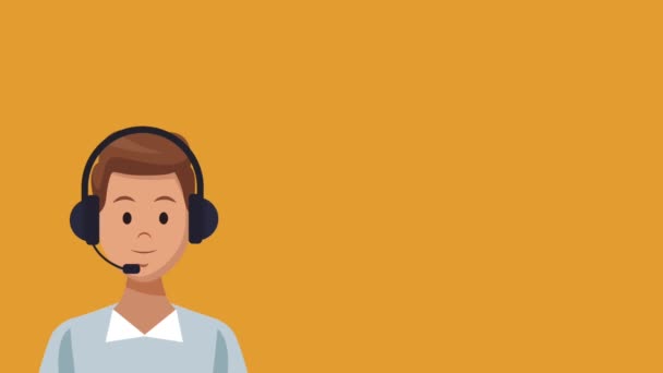 Çağrı Merkezi Müşteri Temsilcisi Boş Kabarcık Konuşma Yüksek Çözünürlüklü Renkli — Stok video