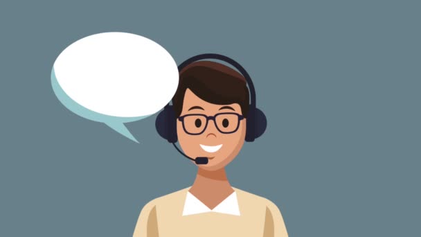 Call Center und Kundenservice HD Animation — Stockvideo