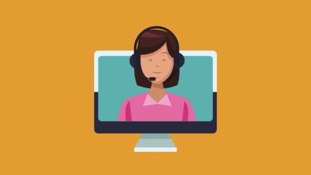 Call Center und Kundenservice HD Animation — Stockvideo