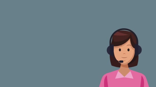 Çağrı Merkezi ve müşteri hizmeti Hd animasyon — Stok video