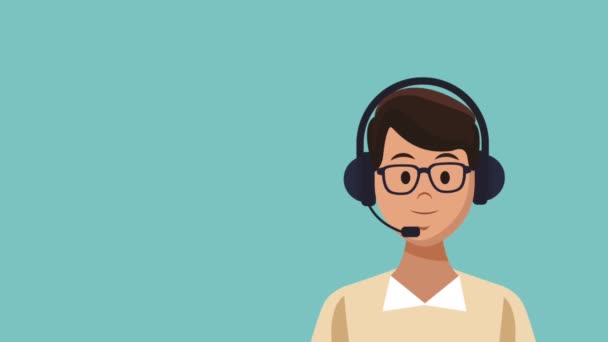 Call center en customer service Hd animatie — Stockvideo