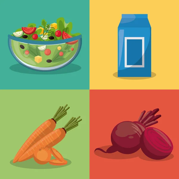 Set of healthy food — Stock Vector