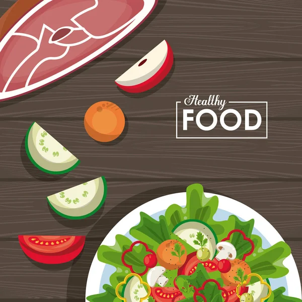 Healthy food concept — Stock Vector