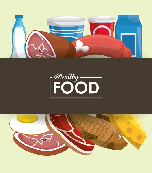 Concepto de alimentos saludables — Vector de stock