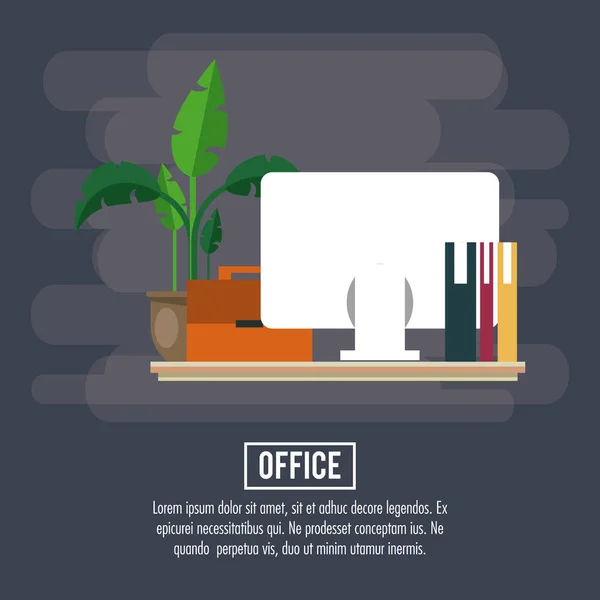 Concept de bureau en milieu de travail — Image vectorielle