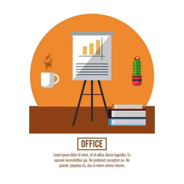 Γραφείο έννοια στο χώρο εργασίας — Διανυσματικό Αρχείο
