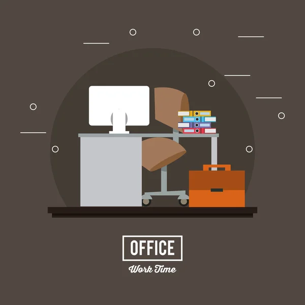 Concepto de lugar de trabajo de oficina — Vector de stock
