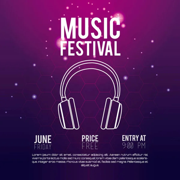 Festival müzik el ilanı — Stok Vektör