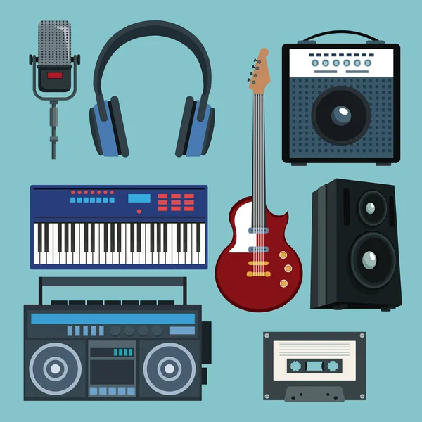 Set of music instruments — Stock Vector