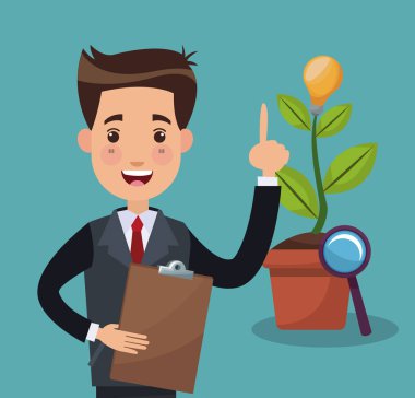 İşadamı ve para çizgi film