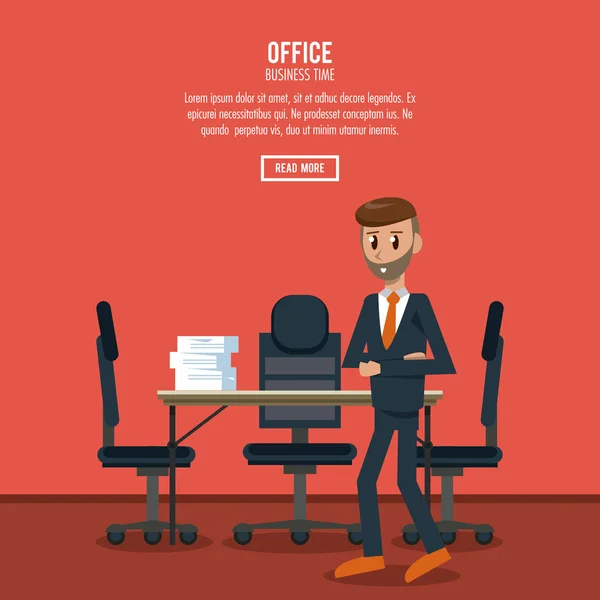 Business workers in office — Stock Vector