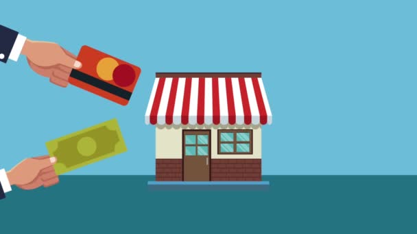 Laden und Shopping hd Animation — Stockvideo