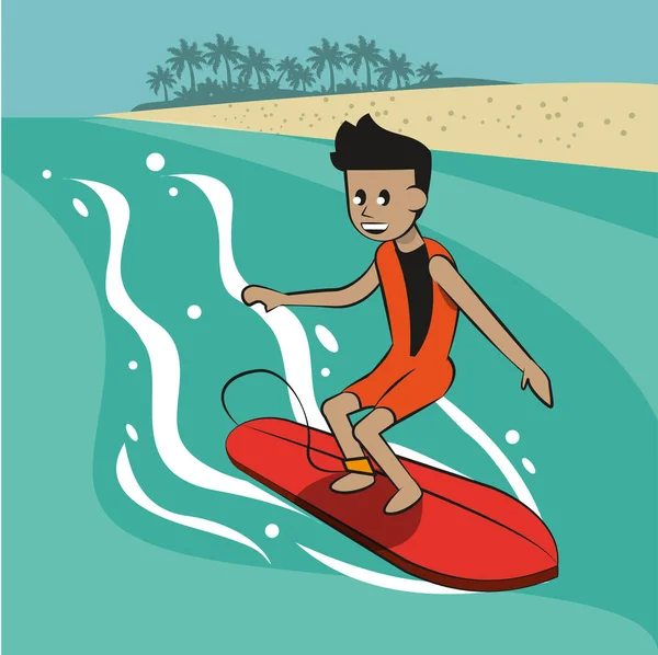 Verano agua deporte concepto — Vector de stock