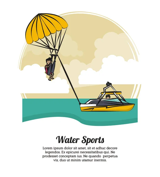 Water sports banner — Stock Vector