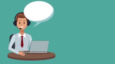 Müşteri hizmeti ve çağrı merkezi Hd animasyon