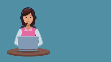 Müşteri hizmeti ve çağrı merkezi Hd animasyon