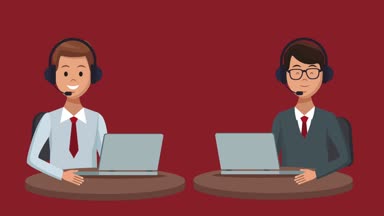 Müşteri hizmeti ve çağrı merkezi Hd animasyon