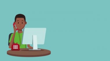 Müşteri hizmeti ve çağrı merkezi Hd animasyon