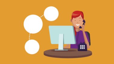 Teknik destek ve çağrı merkezi hizmeti Hd animasyon