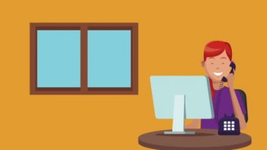 Teknik destek ve çağrı merkezi hizmeti Hd animasyon