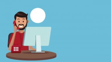 Teknik destek ve çağrı merkezi hizmeti Hd animasyon