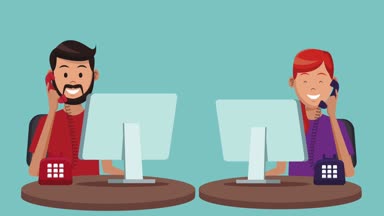 Teknik destek ve çağrı merkezi hizmeti Hd animasyon