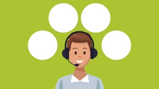 Call center en customer service Hd animatie — Stockvideo