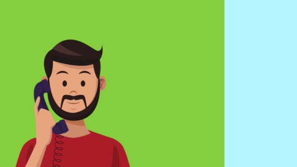 Müşteri hizmeti ve çağrı merkezi Hd animasyon — Stok video