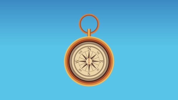 Boussole de navigation et Voyage animation HD — Video