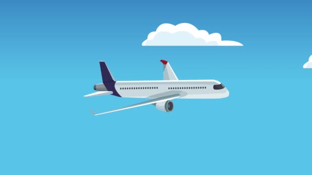 Commercial airplane flying HD animation — Stock Video © jemastock