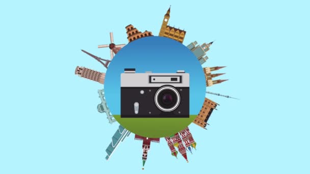 여행과 여름 유럽에 Hd 애니메이션 — 비디오