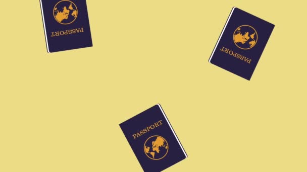 Pasaporte de viaje HD animación — Vídeo de stock