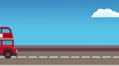 Kırmızı Londra otobüs Hd animasyon